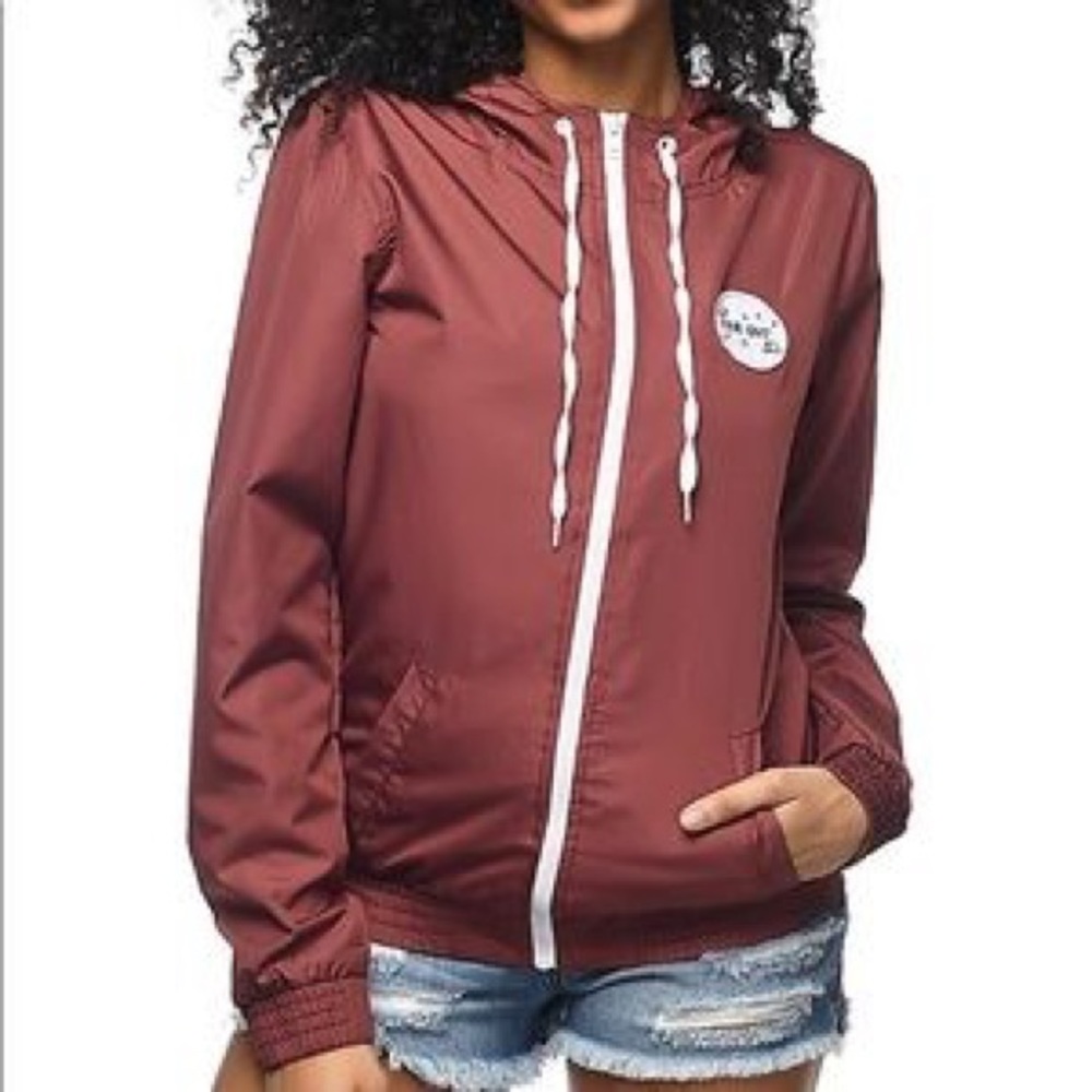 A-Lab Kenlie Far Out FullZip Burgundy Windbreaker